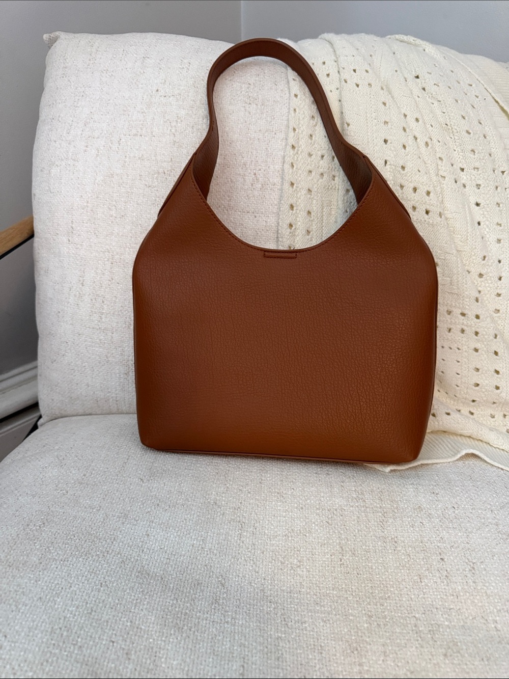 Classic Brown Leather Shoulder Bag - Women